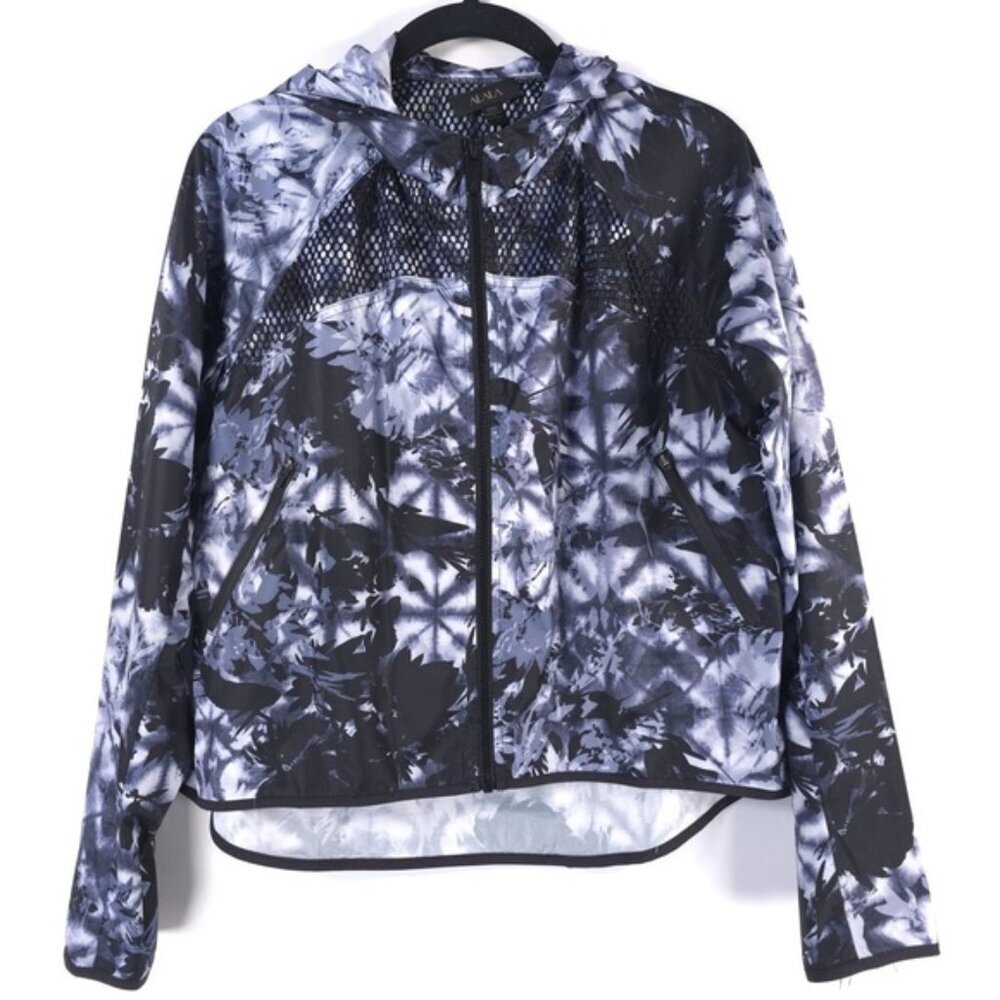 ALALA Full Zip Mesh Hooded Crop Relaxed Woven Poly Sport Jacket USA MADE SMALL